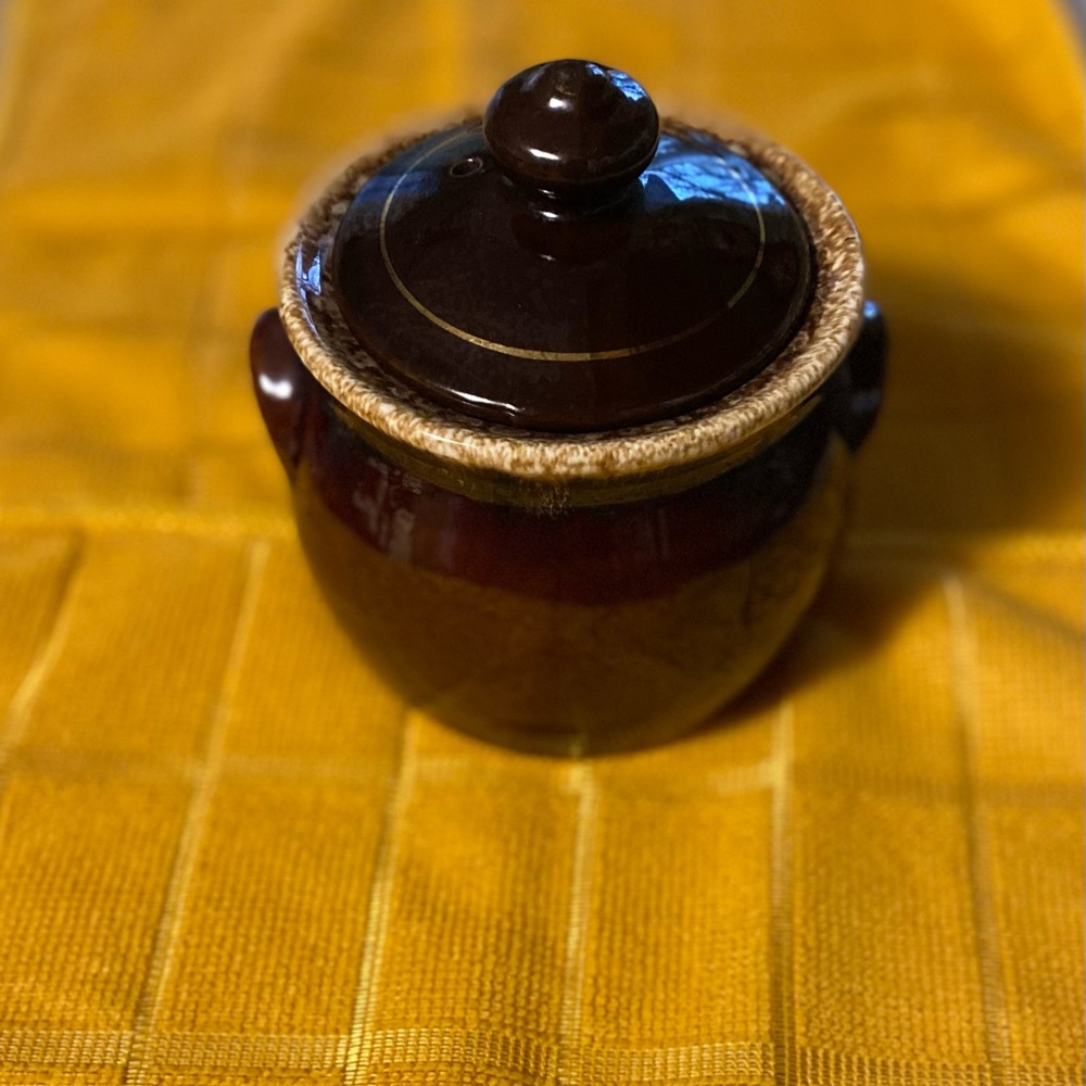 Vintage Hull Brown Ceramic Lidded Jar